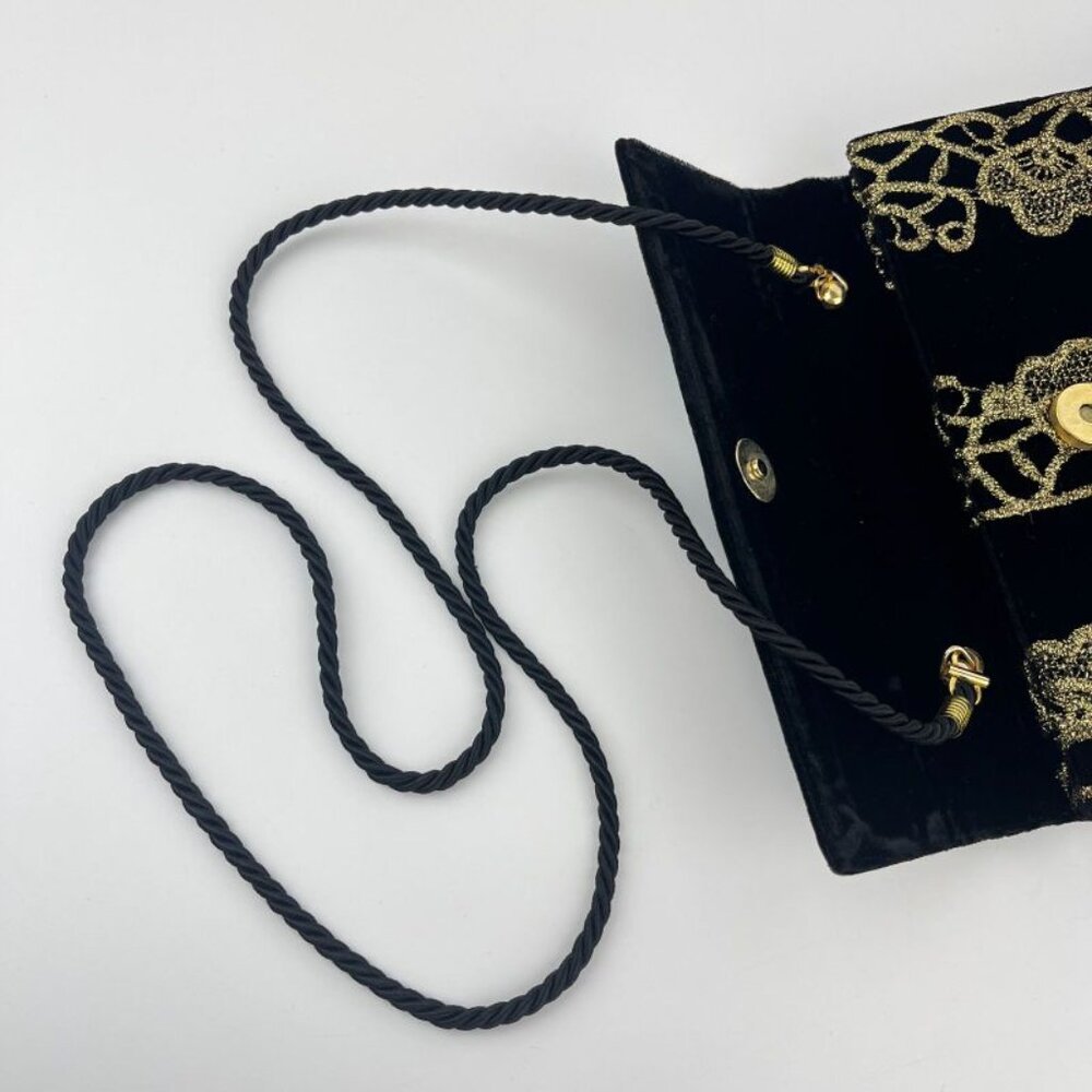 ★SOLD★ Fendi Shoulder Bag Pochette Black Velour Vintage - Picture 14 of 16